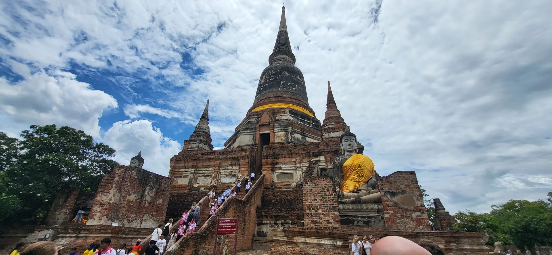 Historic brick temple ruins at Ayutthaya