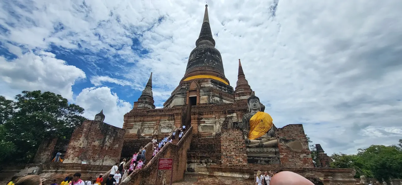 Historic brick temple ruins at Ayutthaya